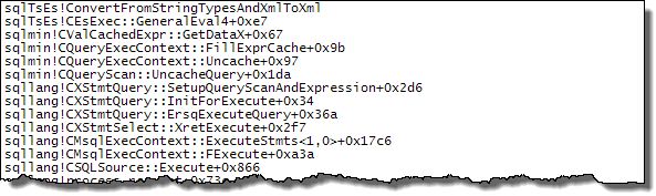 Stack trace for test two