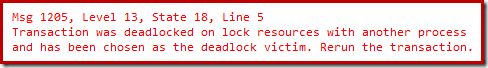 Deadlock error