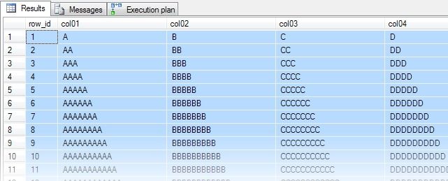 Illustration of table data