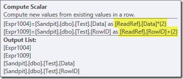 Compute Scalar properties