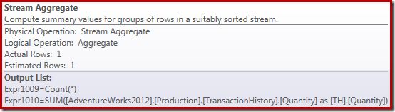 Stream Aggregate Properties