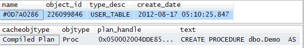 Relationships between the cached temporary table and cached plans