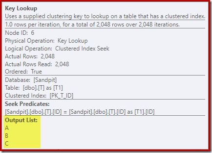 Key Lookup Properties