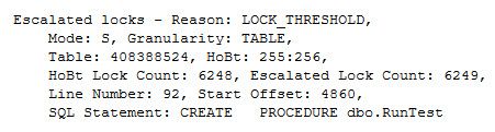 Trace flag 611 output