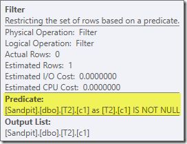 Filter operator properties