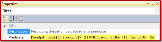 Filter properties