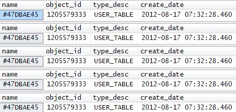 Cached table variable