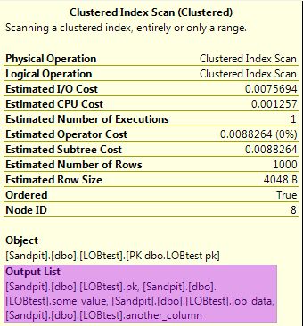 Reading LOB data in the scan