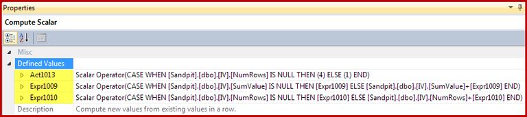 Compute Scalar properties