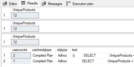 Separate plans cached with and without the empty prefix