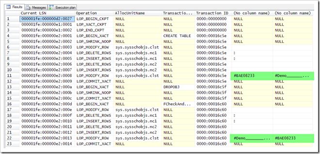 Log entries for renaming to the user-visible form