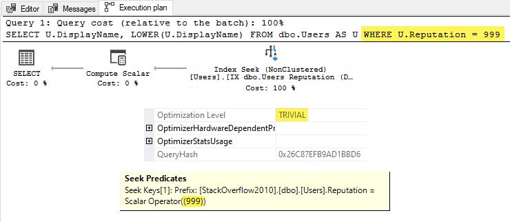 Estimated plan parameterization not attempted