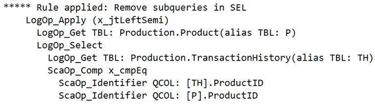 Selection Subquery Removed