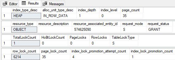 Results from selecting 6214 rows