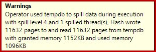 New hash spill warning details