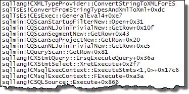 Stack trace for test 1