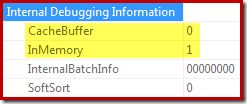 In Memory Sort no cache buffer