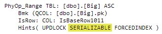 Local SERIALIZABLE hint