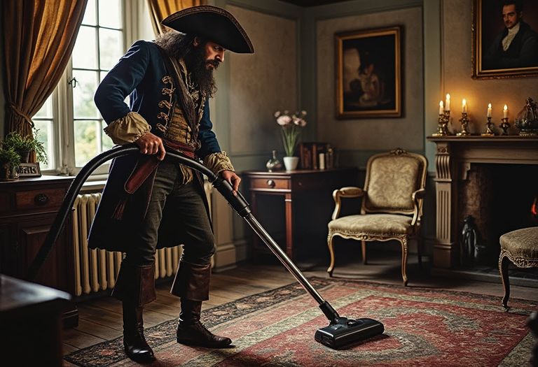 Pirate with a Vacuum Cleaner