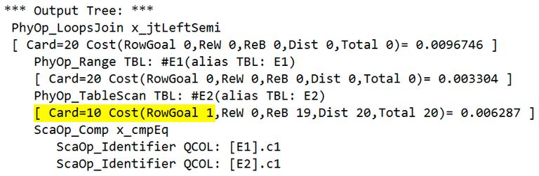 Apply trace flag output