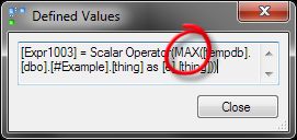 Defined values for the MAX query