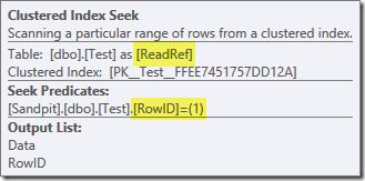 Clustered Index Seek properties