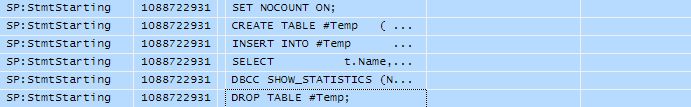 Profiler trace