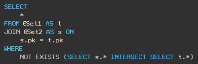 Query written using INTERSECT syntax