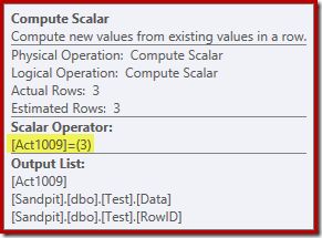 Compute Scalar properties