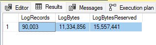 Transaction log information