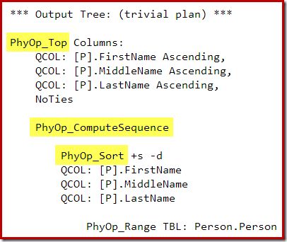 Output Tree with separate Top and Sort