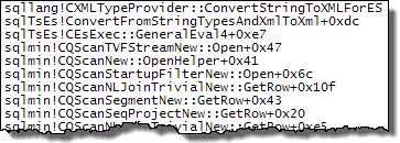 TVF stack trace