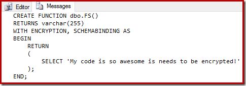 SSMS Messages Tab Output