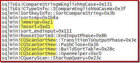 CQScanSortNew stack trace