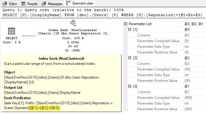 Simple parameterization applied before constant folding