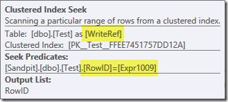 Clustered Index Seek properties