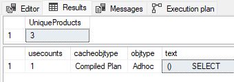 Adhoc plan with empty prefix parentheses